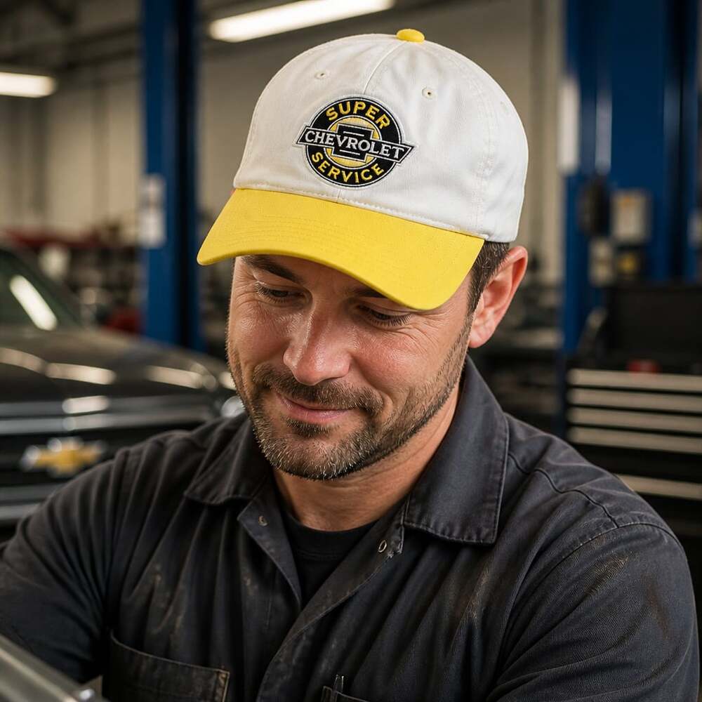 Vintage 90’s Chevrolet Super Service Embroidered Two-Tone Baseball Cap Hat